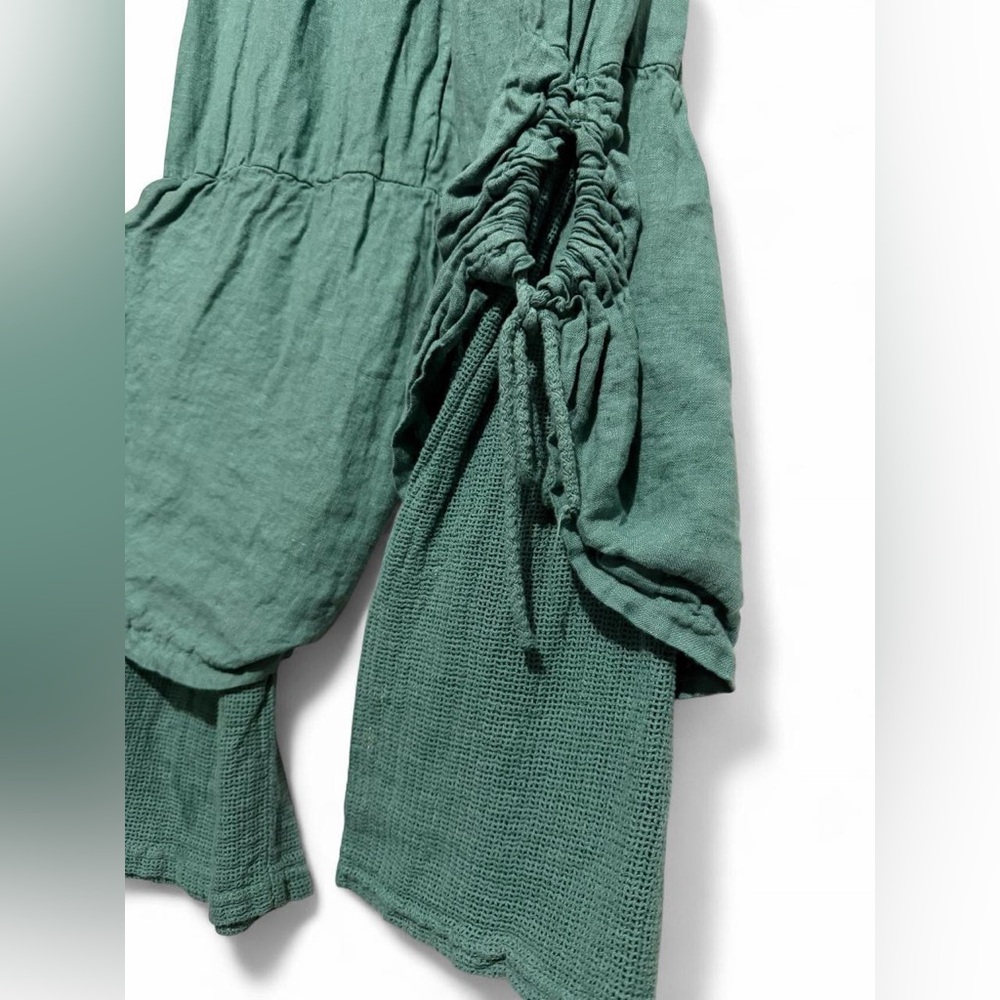Belle France Lagenlook Linen Pants Teal - Picture 4 of 7